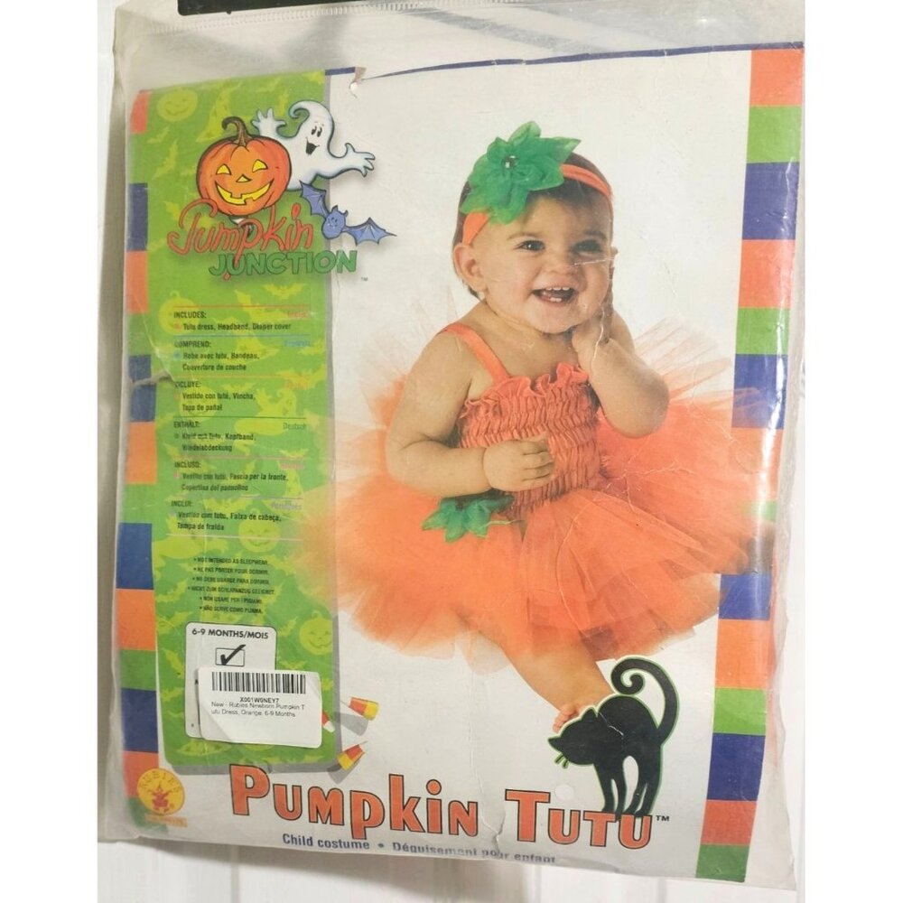 Rubies Pumpkin Junction Tutu Baby Costume 6-9 Months Dress Headband Halloween